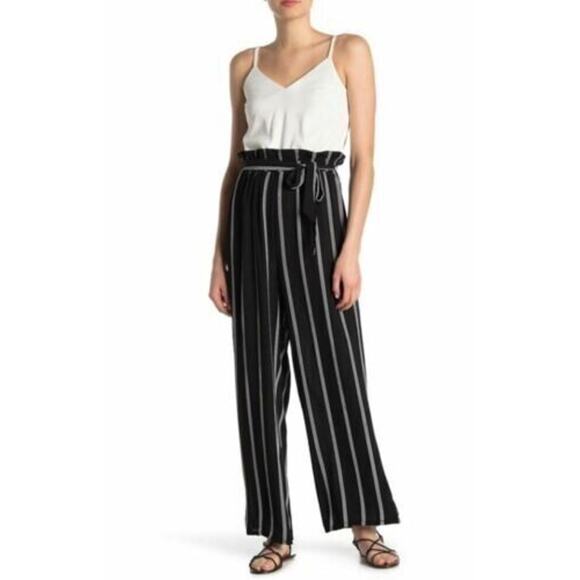 Bailey Blue Women's Black & White Paper bag Jumpsuit Large MSRP $60 - Picture 1 of 2